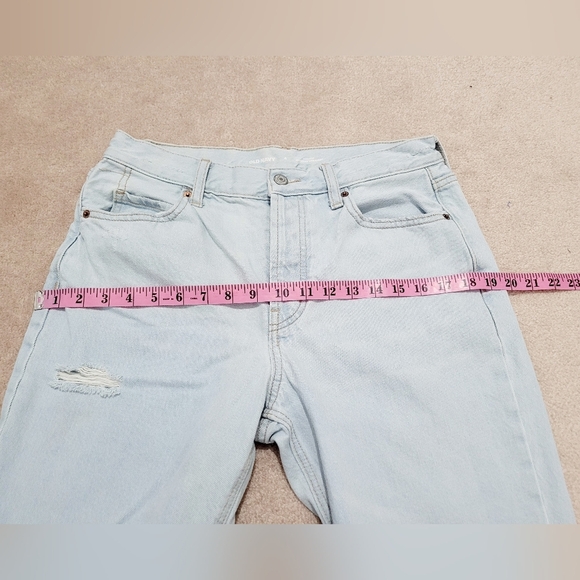 Old Navy High Rise Slouchy Straight Jeans Light Wash 100% Cotton Women’s Size 4 - Picture 7 of 13